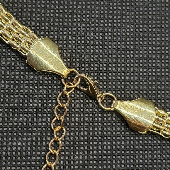 Gold Statement 3 Piece Set Luxurious Necklace Earring ring Matching Jewelry - Picture 3 of 13